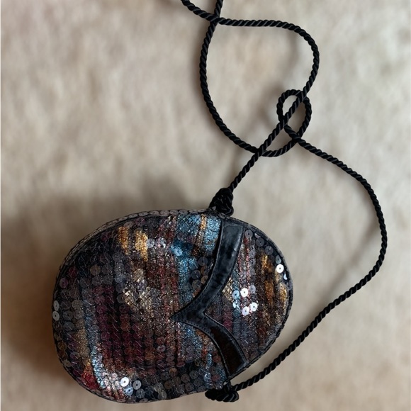 Vintage 80s Sequin Bag - Made In Germany - Picture 3 of 9